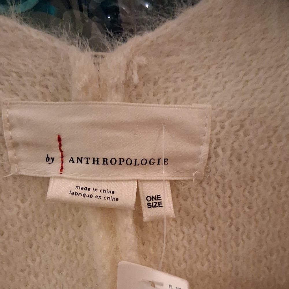 Anthropologie Beige and Brown Patterned Cape. NWT Size ONE SIZE - Picture 10 of 12